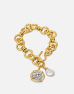 Load image into Gallery viewer, Circles Linked to Pearl Bracelet - Aquadan.co