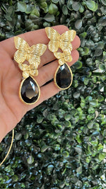 Load image into Gallery viewer, Onix Black Butterfly Earring - Aquadan.co