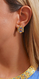 Load image into Gallery viewer, Royal Princess Flower Earrings Enamel - Aquadan.co