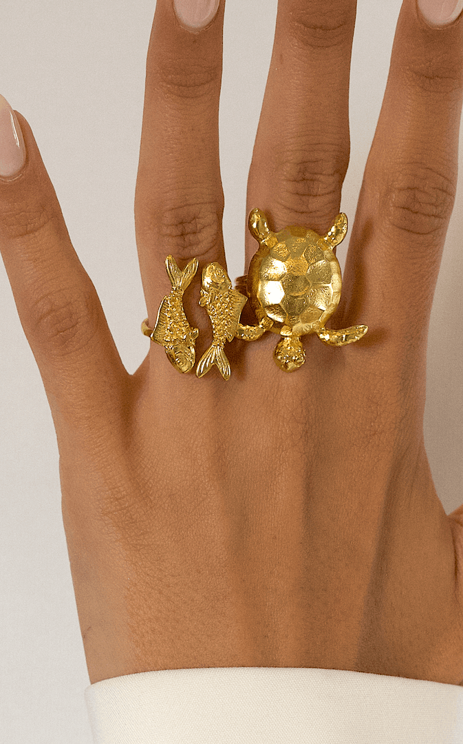 Gold Fish Couple Ring - Aquadan.co