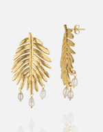 Load image into Gallery viewer, Leafs Meet Pearls Earring - Aquadan.co