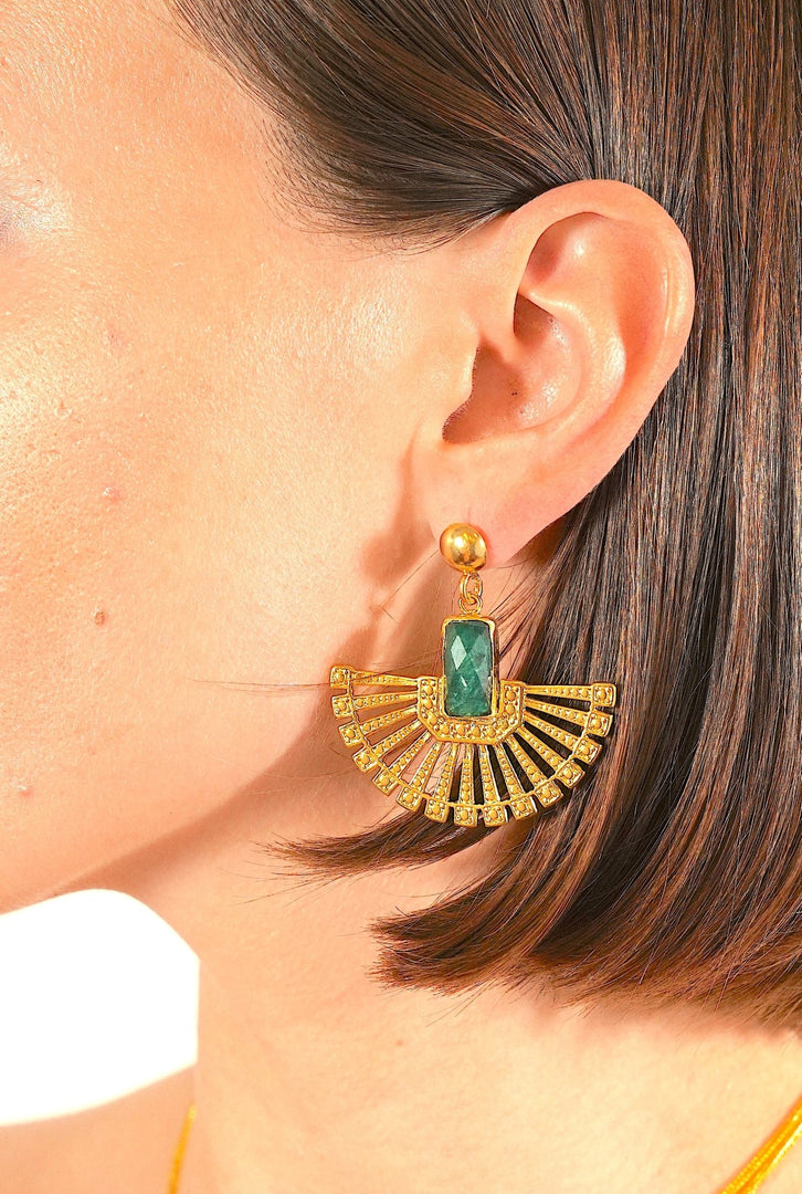 Radiant Ruby Fan Earrings - Aquadan.co