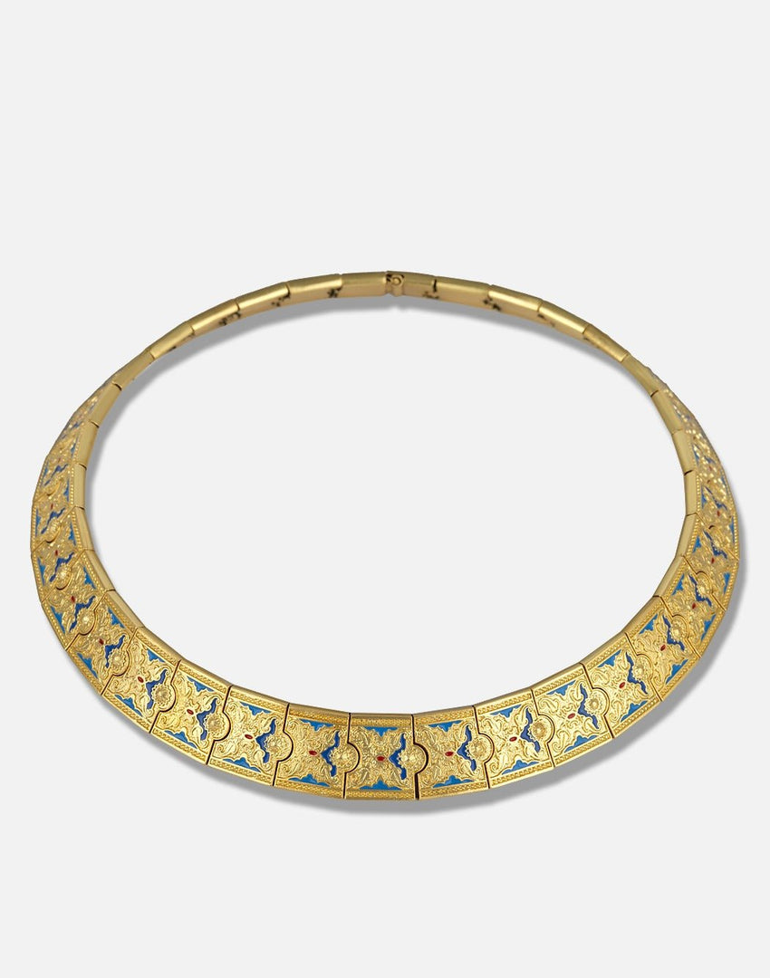 Royal Princess Flower Narrow Collar Necklace - Aquadan.co