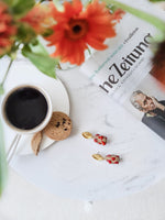 Load image into Gallery viewer, RED NATURAL CORAL EARRING - Aquadan.co